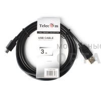 Кабель TELECOM USB 2.0 - mini-B, черный, 3 м. (1/100)