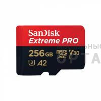 Карта памяти 256 Гб MicroSDXC SanDisk Class 10 Extreme Pro A2 V30 UHS-I U3 (200 Mb/s) без адаптера