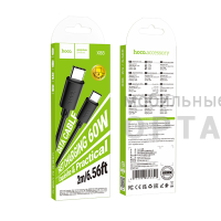 Кабель Type-C to Type-C HOCO X88 Gratified, 2,0м, PD 60W,  черный