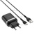 Блок питания сетевой 1 USB HOCO C12Q, 3000mA, , пластик, QC3.0, кабель Type-C, цвет: чёрный (1/10/100)