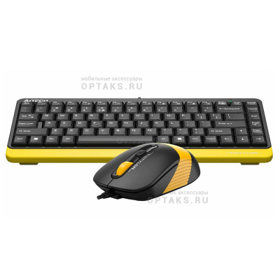 Комплект Клавиатура + Мышь A4Tech Fstyler F1110 клав:черный/желтый мышь:черный/желтый USB Multimedia (F1110 BUMBLEBEE)
