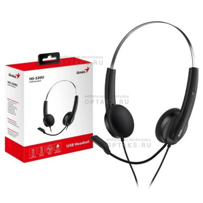 Наушники проводные накладные Genius HS-220U, USB, черные